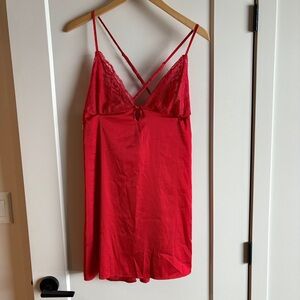 Elegant Red Lace Slip Dress Lingerie or Top - Romantic / Dark Feminine / Fatale
